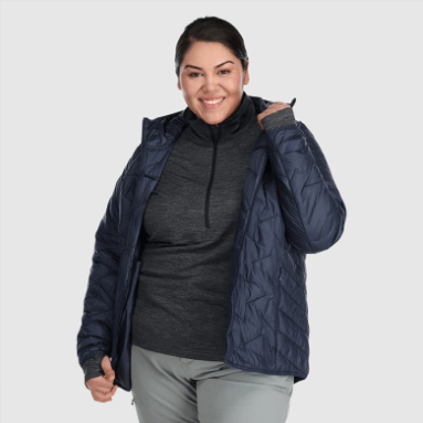 Outdoor Research Superstrand Lt Hoodie-plus Für Damen Marineblau