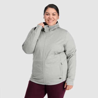 Outdoor Research Melody Hoodie Mit Durchgehendem Reißverschluss Für Damen In Hellem Zinngrau Meliert