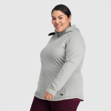 Outdoor Research Melody Hoodie Mit Durchgehendem Reißverschluss Für Damen In Hellem Zinngrau Meliert