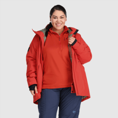 Outdoor Research Snowcrew Damenjacke Plus Cranberry