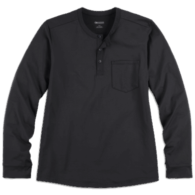 Outdoor Research Bariton Langarmshirt Für Herren Henley Schwarz