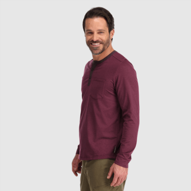 Outdoor Research Herren Bariton L/S Henley Kalamata Heather