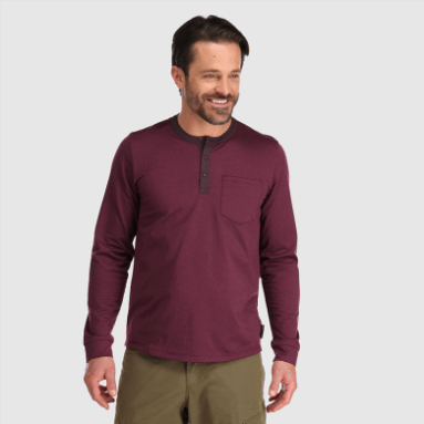 Outdoor Research Herren Bariton L/S Henley Kalamata Heather